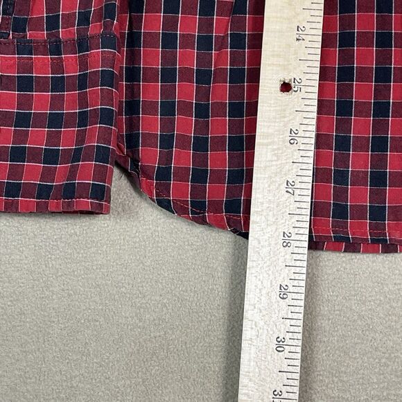G-Star Raw Shirt Mens Large Red Plaid Long Sleeve Snap Up‎ Graphic Print - Picture 6 of 13